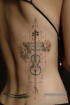 Music Heart Tattoo, Lace Thigh Tattoos, Violin Tattoo, Tattoo Fe, Music Notes Tattoo, Photography Tattoo, Music Note Tattoo, Guitar Tattoo, Music Tattoo Designs