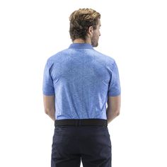 Give your best move in every direction during gameplay with the best gear our Blue Leaf Polo Shirt. This shirt is designed to have a relaxed and comfortable fit to give you the mobility you need for a smoother swing. This Polo Shirt will not let you down. Get the best Golf Polo Shirt you deserve. Features: Soft smooth fabric It offers an extreme athletic feeling Quick-dry for all-day comfort Durable Breathable Short Sleeve Golf Tops, Sporty Short Sleeve Golf Tops, Sporty Short Sleeve Golf Shirt, Blue Short Sleeve Golf T-shirt, Sporty Blue T-shirt For Outdoor Activities, Light Blue Short Sleeve Sports Top, Light Blue Short Sleeve Tops For Sports, Sports Polo Shirt With 4-way Stretch And Short Sleeves, Blue Breathable Outdoor Tops