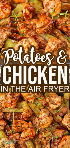 Air fryer chicken potato dinner Chicken Potato Dinner, Air Fryer Chicken And Potatoes, Chicken Thighs And Potatoes, Chicken Fillet Recipes, Air Fryer Chicken Thighs, Chicken Potato, Chicken And Potatoes, Potato Dinner, Chicken Potatoes