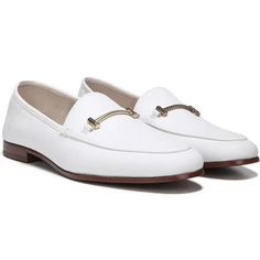 Sam Edelman Lior White Loafers. New And Never Worn. Elegant White Dress Shoes For Workwear, Elegant White Dress Shoes For Work, White Plain Toe Loafers For Work, White Dress Shoes For Workwear In Spring, White Dress Shoes For Spring Work, White Spring Dress Shoes For Workwear, Spring White Dress Shoes For Work, Elegant White Oxfords For Business Casual, White Flat Heel Moccasins For Workwear