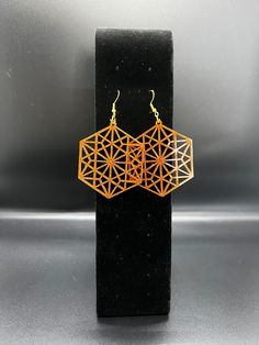 Geometric Earrings, can be made in different colors! Elegant Adjustable Geometric Earrings, Geometric Hoop Earrings Gift, Geometric Hoop Earrings As A Gift, Brown Geometric Earrings As Gift, Brown Geometric Earrings Gift, Handmade Brown Geometric Earrings, Unique Handmade Geometric Earrings, Handmade Geometric Earrings For Gift, Unique Geometric Earrings As Gift