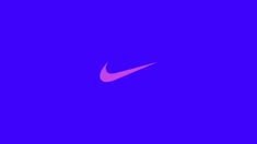 the nike logo is shown on a dark purple background with red and pink colors in the bottom corner