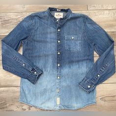 Size Small Excellent Condition - Looks Brand New!! Blue Button-up Denim Top For Fall, Blue Denim Top With Button Closure And Long Sleeves, Blue Long Sleeve Denim Top With Button Closure, Classic Blue Long Sleeve Denim Top, Everyday Long Sleeve Blue Denim Top, Everyday Blue Long Sleeve Denim Top, Everyday Blue Denim Top For Fall, Blue Denim Shirt With Buttons, Blue Washed Long Sleeve Denim Top