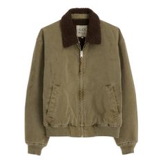 A sturdy canvas jacket that’s big on warmth and military style Military Khaki Outerwear With Fleece Lining, Olive Military Jacket, Vintage Military Jacket, Military Field Jacket, Military-style Brown Hunting Outerwear, Canvas Jacket, Textiles Projects, Trendy Fall Outfits, Trucker Jacket