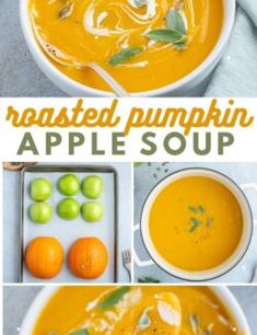 this is an image of roasted pumpkin apple soup