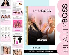 Makeup Manual, Makeup Artist Training Manual, Training & Business Guide, Editable Training Manual, Customizable, Editable in Canva Buy today, Edit today, Use TODAY! 🔐 Purchasing & Editing is so easy! Edit on your phone while on a lunch break, iPad or desktop! Edit on any device in Canva for free! Instant Access Immediately upon purchase. A 100% editable, beautifully designed yet professional MUA editable Training Manual and business guide, perfect for those who train in makeup artistry treatmen Makeup Artist Course, Makeup Applicators, Training Business, Business Guide, Makeup Artist Kit, Makeup Books, Diary Covers, Beauty Boss, Makeup Training