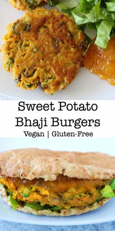 sweet potato bhaji burgers vegan / gluten - free