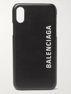 Balenciaga's black iPhone X case is kept simple, with only the brand's stark white logo on the back. It's been made in Italy from durable full-grain leather and comes in a smart presentation box that makes it ideal for gifting. Designer Black Leather Cases, Luxury Black Everyday Cases, Modern Black Rectangular Phone Case, Elegant Black Rectangular Phone Case, Luxury Black Rectangular Phone Case, Balenciaga Logo, Black Iphone, Balenciaga Black, Black Logo