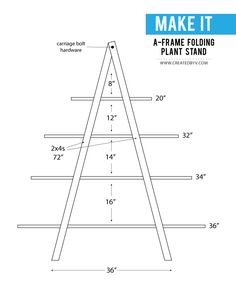 a frame folding plant stand with measurements