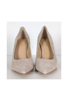 Step up your shoe game with these classic pumps from Pour La Victoire. Made in a rich cream hue with a timeless pointed toe. Style them for work or play. Size 5.5 - EU 36 Suede upper Leather lining & sole Pointed toe Rounded chunky heel Some wear on sole Slips on Heel height 3.75" Beige Pointed Toe Court Shoes With 4-inch Heel, Beige Pointed Toe Heels With Deep Heel Cup, Classic Beige Heels With 4-inch Heel, Beige Court Shoes With 4-inch Heel For Work, Beige Court Shoes With Reinforced Heel, Cream Pointed Toe Heels For Office, Beige Pointed Toe Court Shoes With Padded Heel, Beige Almond Toe Court Shoes For Office, Beige Pointed Toe Heels With Reinforced Heel