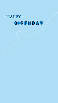 a blue birthday card with the words happy birthday on it and an airplane flying in the sky