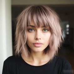 40 Best Shaggy Bob with Bangs Haircut Ideas Choppy Straight Across Bangs, Shaggy Bob Side Bangs, Short Bob Hair With Fringe, Best Hair For Double Chin, Bob With Fringe And Glasses, Asymmetrical Bob Blonde, Mid Length Hair Wispy Bangs, Womens Bob With Bangs, Layered Bob Hairstyles For Fine Hair Short Shag Bangs