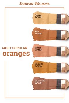 the most popular oranges from sherylin - williams's new paint collection