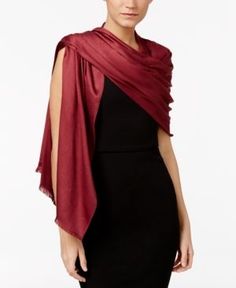 Inc International Concepts Wrap & Scarf in One, Only at Macy's - Red Womens Scarf, Ways To Wear A Scarf, Satin Scarf, Scarf Material, Scarf Dress, Wrap Scarf, Satin Color, Upcycle Clothes, Inc International Concepts