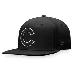 Complete your game day getup with this Chicago Cubs hat by Fanatics. A snap closure customizes the fit to your perfect size. Best of all, timeless Chicago Cubs graphics on the front panels give this cap a classic finish. Flat Brim Fitted Hat For Baseball Season, Baseball Season Fan Merchandise Snapback Hat With Flat Bill, Black Trucker Hat With Curved Bill For Game Day, Classic Baseball Cap For Game Day, Snapback Hat With Flat Bill For Baseball Season, Baseball Cap For Sports Events With Flat Brim, Flat Bill Snapback Hat For Baseball Season, Flat Brim Baseball Cap For Baseball Season, Adjustable Fitted Hat For Baseball Season With Flat Brim