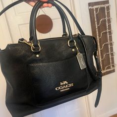 Used One Time. Like New, Great Condition. $100 Chic Satchel With Branded Hardware For On-the-go, Chic Satchel With Branded Hardware For Everyday Use, Chic Coach Satchel For Travel, Elegant Satchel With Branded Hardware For On-the-go, Elegant On-the-go Satchel With Branded Hardware, Chic Coach Satchel With Branded Hardware, Chic Coach Satchel With Handles, Chic Coach Satchel, Elegant Coach Shoulder Bag For Everyday