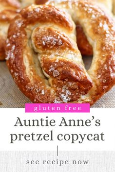 an advertisement for the gluten free annie's pretzel copycat