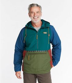 Men's Mountain Classic Insulated Anorak, Multi-Color Half-zip Winter Windbreaker For Outdoor Activities, Long Sleeve Nylon Parka For Outdoor Work, Nylon Long Sleeve Parka For Outdoor Work, Weatherproof Long Sleeve Windbreaker For Camping, Green Windbreaker With Pockets For Cold Weather, Insulated Fall Outdoor Windbreaker, Long Sleeve Weatherproof Windbreaker For Camping, Functional Long Sleeve Windbreaker For Camping, Functional Windbreaker For Camping