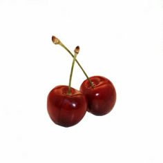 two red cherries sitting on top of each other