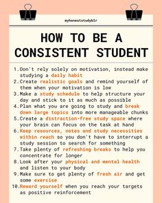 a poster with the words how to be a constient student written on it