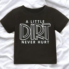 This Awesome Boys Tee Is: 100% Cotton True To Size 12-18 Month Length: 13.5" Width Armpit To Armpit: 11.75" 4t Length: 15.5" Width Armpit To Armpit: 13" Cute Black Unisex T-shirt, Cute Unisex Black T-shirt, Kids Tshirt Ideas, Boutique Shirts, Tshirt Printing Design, Nice Boy, Boy Tees, Boys Shirts, Shirt Ideas