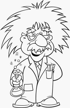 the mad scientist coloring page for kids