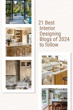 the best interior design blogs of 2014 to follow - cover image with images of kitchen, living room and dining area