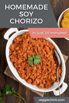 homemade soy chorizo in just 20 minutes is an easy and delicious side dish