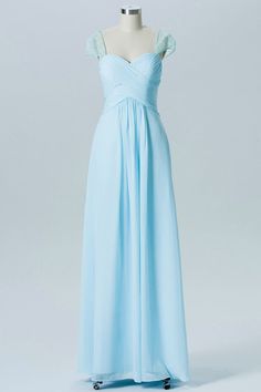 Modsele light blue long bridesmaid dress fetures with sweetheart neckline , open back and cute puff sleeves. Hidden zipper back.
Product Details:

SKU:PD1944
Chiffon Material
Full Length
Size: US 0- 26W. True to size chart. Check our Size Chart to get your correct size. 
Recommend custom size for plus size.
Free custom size service is available. Email your exact measurements once order is placed. 
Fully lined & Built with bra
Processing time: 5-15 business days. 

Feel free to contact our customer service: contact@modsele.com if you have any questions. Light Blue Bridesmaid Dresses Long, Pale Blue Bridesmaid Dresses, Bridesmaid Dresses Long Blue, Bridesmaid Dresses 2018, Sweetheart Bridesmaids Dresses, Blue Bridesmaid Dress, Purple Bridesmaid Dresses, Cheap Bridesmaid, Pleated Chiffon