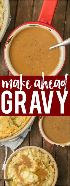 make ahead gravy recipe with text overlay