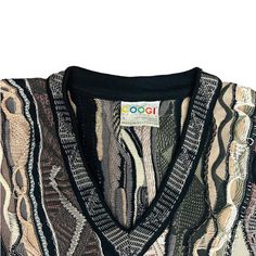 Vintage Coogi Knit Sweater  Need I say more? Earth tones on this vintage 90's Coogi sweater. It's got the V neck for layering options and to top it off, nice neutral colors to go with any outfit.  Coogi Tag  Size Small Fits Like Large Pit to Pit- 25" Length- 28" #vintage #90s #coogi #biggie #streetwear Coogi Sweater, Say More, Earth Tones, Neutral Colors, Knitted Sweaters, Layering