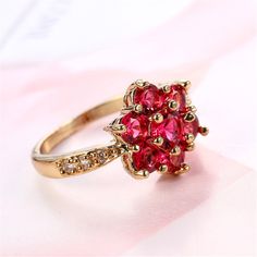 Bring added sparkle into everyday ensembles with this light-catching ring that elevates looks with a luxurious level-up. Face: 0.47'' diameter Goldtone copper / crystal / cubic zirconia Copper Crystal, Prong Ring, Rose Crystal, Cubic Zirconia, 18k Gold, Gold Tones, Gold Plate, Wedding Rings, Gift Card