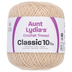 the crochet thread is beige and white