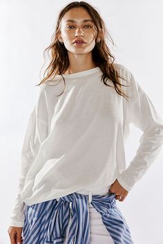 We The Free Nina Long-Sleeve Tee Nina Long, Yellow Long Sleeve Shirt, Sleeve Silhouette, Yellow Shirts, Current Styles, Womens Long Sleeve Shirts, Favorite Jeans, Boho Outfits, Free People Tops