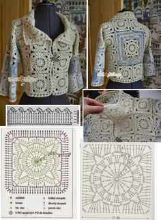 crocheted jacket pattern with instructions to make it look like something out of the book