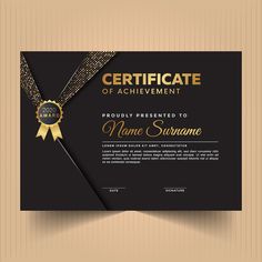 an award certificate with a gold ribbon on it