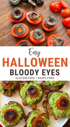 Create a gluten-free Halloween masterpiece with our creepy bloody-eye smashed potatoes! A safe and delicious addition to your spooky spread. 🎃👁️ #GlutenFreeCooking #HalloweenFood Gluten Free Halloween Food, Halloween Recipe, Small Tomatoes, Smashed Potatoes