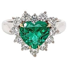 Ladies Ring, Green Emerald, Natural Diamonds, Emerald, White Gold, New York, Ring, Green, Gold