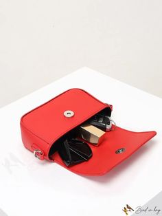 BirdinBag - Chic Neon Red Belt Bag: Sleek and Stylish Minimalist Accessory Square Bag Pattern, Red Neon, Neon Red, Minimalist Accessories, Red Bag, Red Belt, Waist Bags, Square Bag, Leather Coat