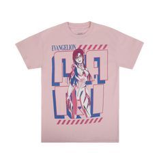 Short sleeve tee Printed art on the front Ribbed crew neck Regular fit 100% cotton Atsuko exclusive Officially licensed Evangelion merchandise Pop Culture Cotton T-shirt With Graphic Print, Fandom Graphic Print T-shirt For Streetwear, Casual Pink T-shirt For Fan Merchandise, Relaxed Fit T-shirt With Front Print For Fans, Pop Culture Crew Neck Shirt With Screen Print, Pop Culture Fan Merchandise T-shirt With Crew Neck, Pop Culture Screen Print Crew Neck Shirt, Pop Culture Graphic Print Crew Neck Shirt, Fan Merchandise Graphic Print Crew Neck T-shirt