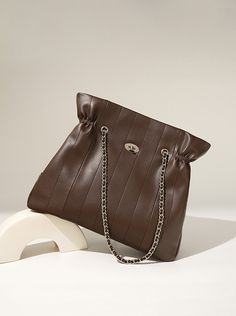 Elegant Soft Leather Chain Shoulder Bag for Women Perfect for Work Shopping and More Chain Shoulder Bag