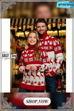 Polyester Innovative Classic Turtleneck Christmas Couple Top Classic Turtleneck, Christmas Couple, Turtle Neck, Best Deals, Christmas