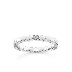 D_TR0013 Diamond Hearts Band-THOMAS SABO-Swag Designer Jewelry Thomas Sabo Ring, Thomas Sabo Charms, Heart Band, Jewelry Staples, Diamond Heart Ring, Buying An Engagement Ring, Silver Collection, Infinity Ring, Matching Jewelry