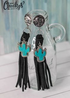 These are post-back earrings; the bison style nickel is 0.75" in diameter, the tan leather tassels are 4" long, and will hang around 5.5" in length. Lightweight, hypoallergenic, lead, and nickel free! Southwestern Tassel Earrings, Unicorn Patch, Rustic Cuff, Upcycled Leather, Western Earrings, Buffalo Nickel, Earrings Turquoise, Leather Tassel, Jewelry Inspo