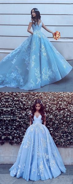 Prom Lace Ball Gown With Detachable Train, Prom Ball Gown With Detachable Train And Lace Material, Lace Ball Gown With Detachable Train For Prom, Blue Lace Quinceanera Dress, Blue Lace Bodice Ball Gown For Quinceanera, Cinderella Prom Dresses, Dresses For Graduation Party, Prom Dresses Ball Gowns, Debut Gown