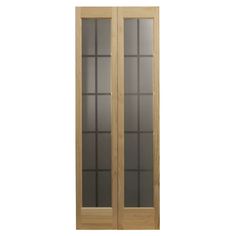 two doors with frosted glass on each side