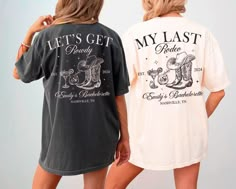 🌵 Custom Last Rodeo Bachelorette Shirts 🌵 Celebrate your bride's big moment with our Custom Last Rodeo Bachelorette Shirts! Perfect for any Western-themed party, these shirts will make your group stand out and create unforgettable memories. 🤠 Whether you're heading to the desert or taking over Austin, these Western Bachelorette Party Shirts are ideal for any fun-loving bride squad. 💖 Unique Customization for Your Special Day Our Western Bridal Party Shirts offer personalized options to make your celebration even more special. Add the bride's name, date, or any fun phrase to make this a keepsake for years to come. 👕 Comfortable & Stylish Made from Comfort Color Shirts, these tees offer both style and comfort. They're the perfect mix of soft, durable, and breathable, ideal for a long da Dude Ranch Bachelorette, Western Bachelorette Party Outfits, Western Bridal Party, The Last Rodeo, Country Bachelorette Party, Last Rodeo Bachelorette Party, Western Bachelorette Party, Country Bachelorette Parties, Last Rodeo Bachelorette