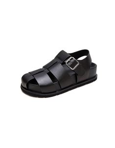 Features: Item: Platform Sandals | Slingback sandals Brand: OBIONO Gender: Femel Main Material: Cowhide Heel Type: Platform Upper Material:Cow Leather Heel Height: High (4.5 cm) Width: 10.5-11cm Closure Type: Buckle Season: Summer Color: Black Size: 35-40 Obiono Shoes, Chunky Heels Sandals, Slingback Sandals, Retro Shoes, Design Drawings, Summer Color, Leather Weaving, Fashion Sandals, Sandals Brands