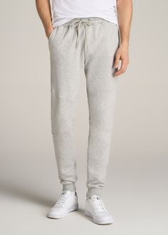 Jersey Pants Outfit, Grey Sweatpants Men, Wardrobe Planner, Best Joggers, Pants Outfit Men, Comfortable Loungewear, Tall Men, Fitted Joggers, Grey Sweatpants