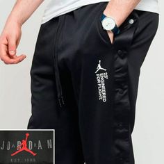 Nike Air Jordan Men's 23e Flight Tech Lite Snap Away Pants Ao6348-010 Size Large New Nike Black Joggers For Streetwear, Nike Black Sweatpants For Streetwear, Nike Black Pants For Streetwear, Nike Black Sportswear Pants, Pants Nike, Dope Outfits For Guys, Dope Outfits, Nike Pants, Nike Black